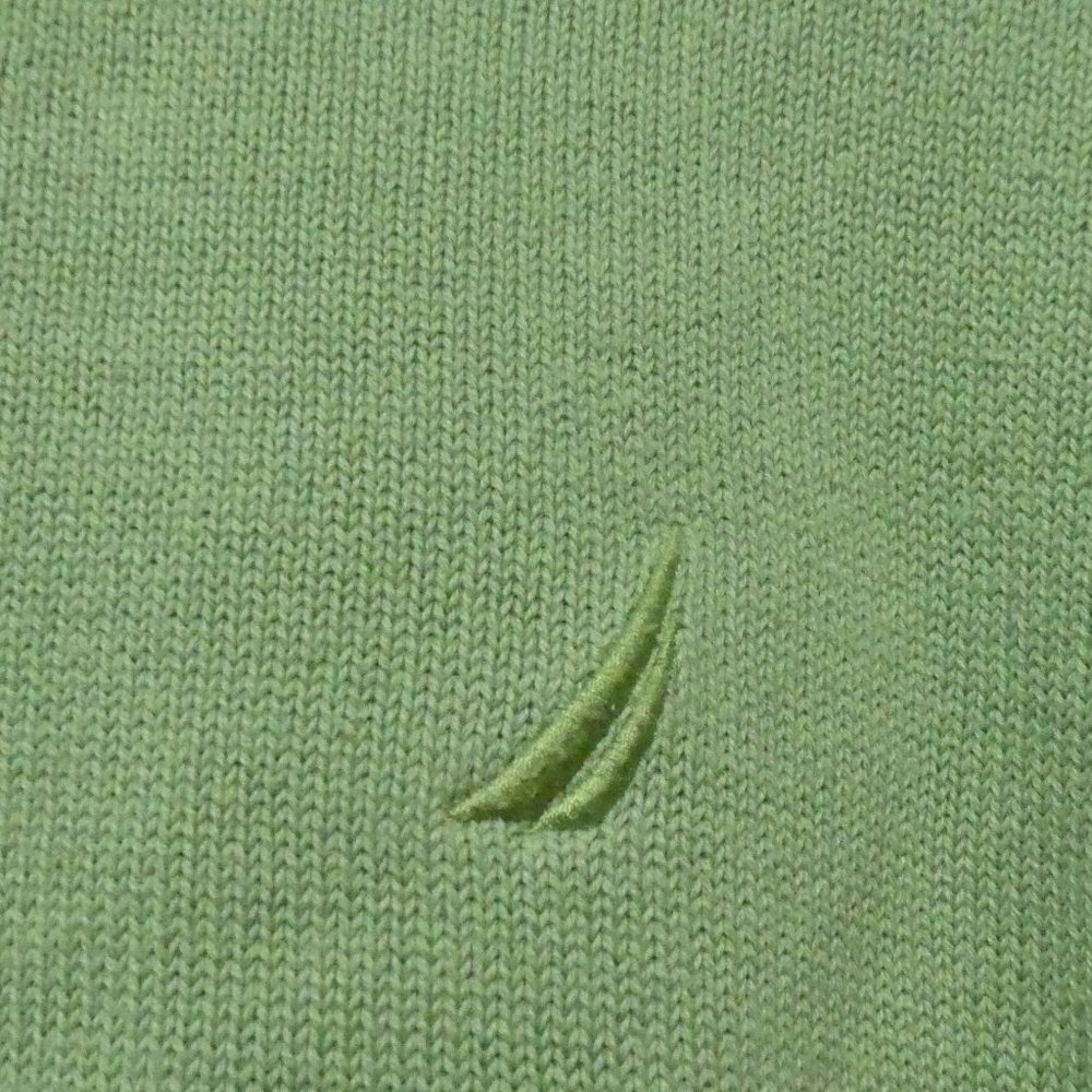 NAUTICA | medium | 100% Cotton | Green Knit Crewneck Sweater | EUC - Picture 5 of 16